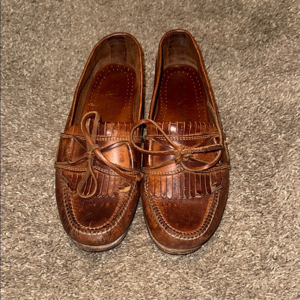 Cole Haan Brown Leather Loafers with Moccasin Stitching